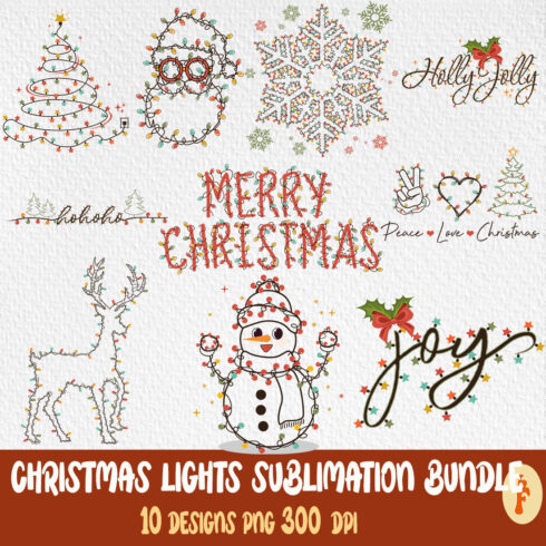 Best Christmas Lights Sublimation T-Shirt Designs cover image.