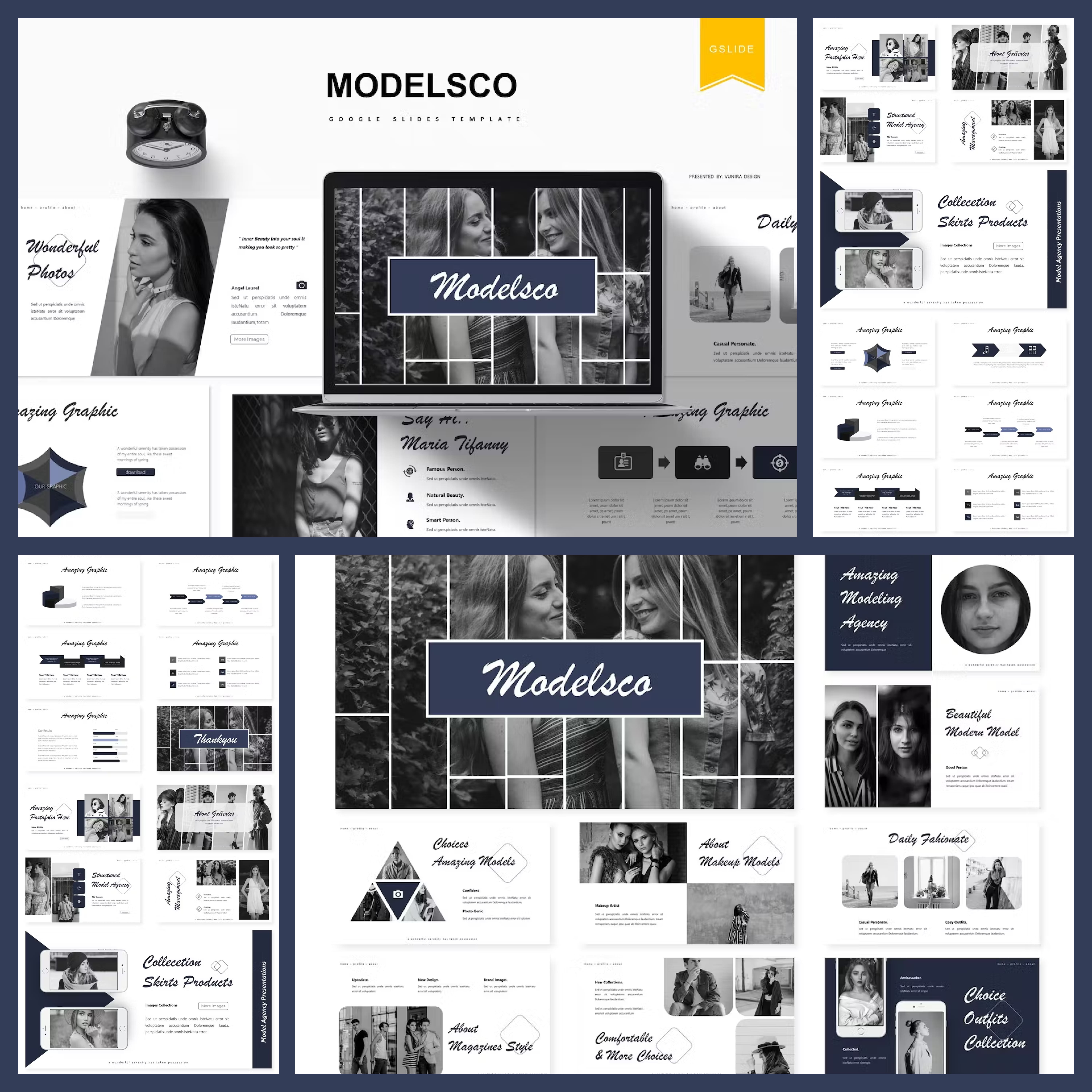 Modelsco | Google Slides Template Cover.