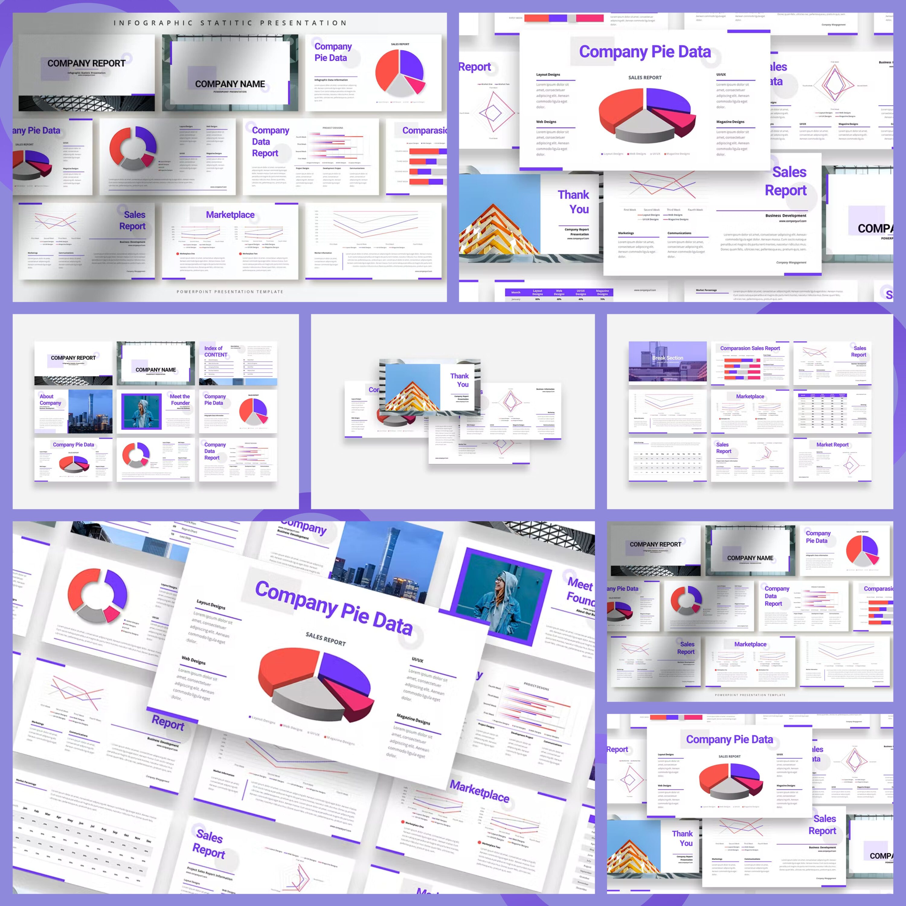 Modern Infographic Statistic Powerpoint Template from peterdraw.