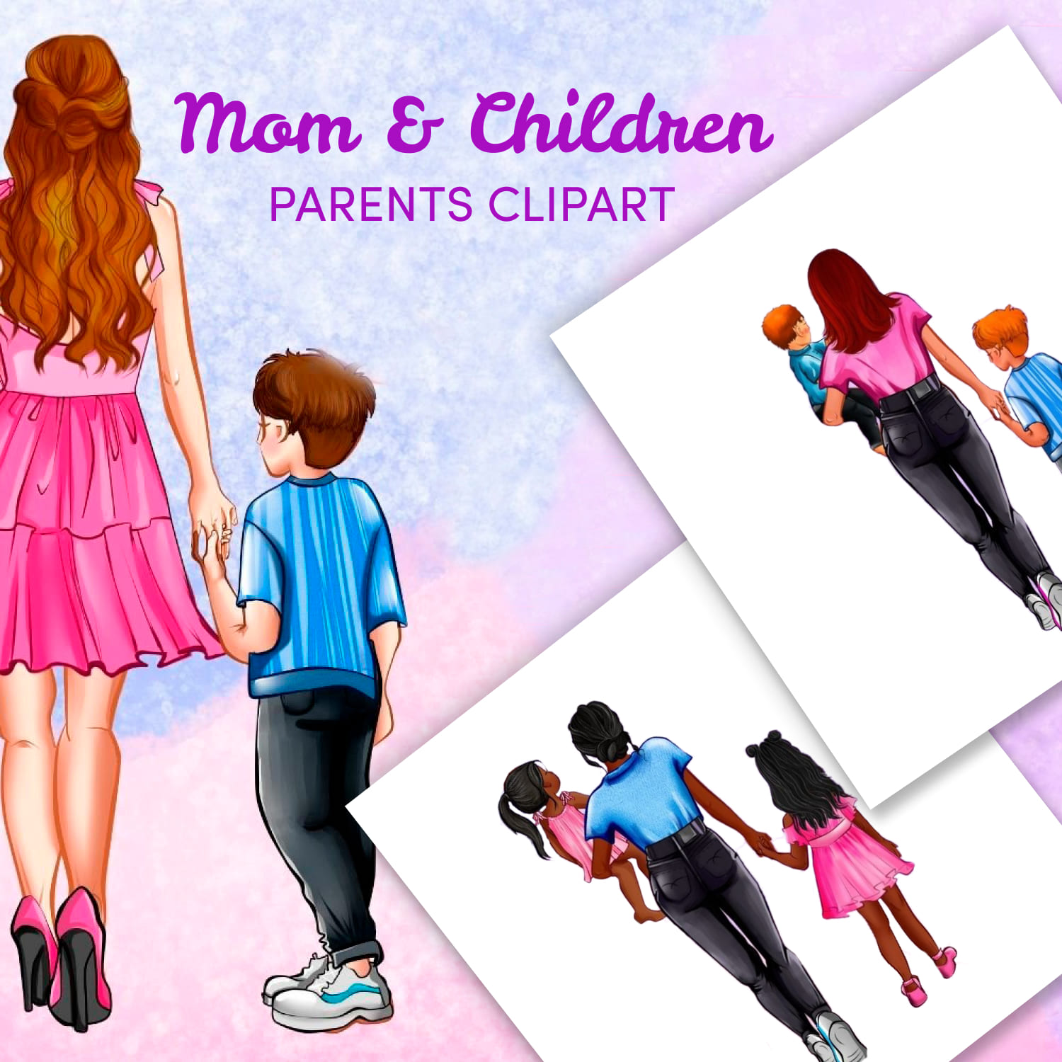 Mom & Children Family Creator Clipar.