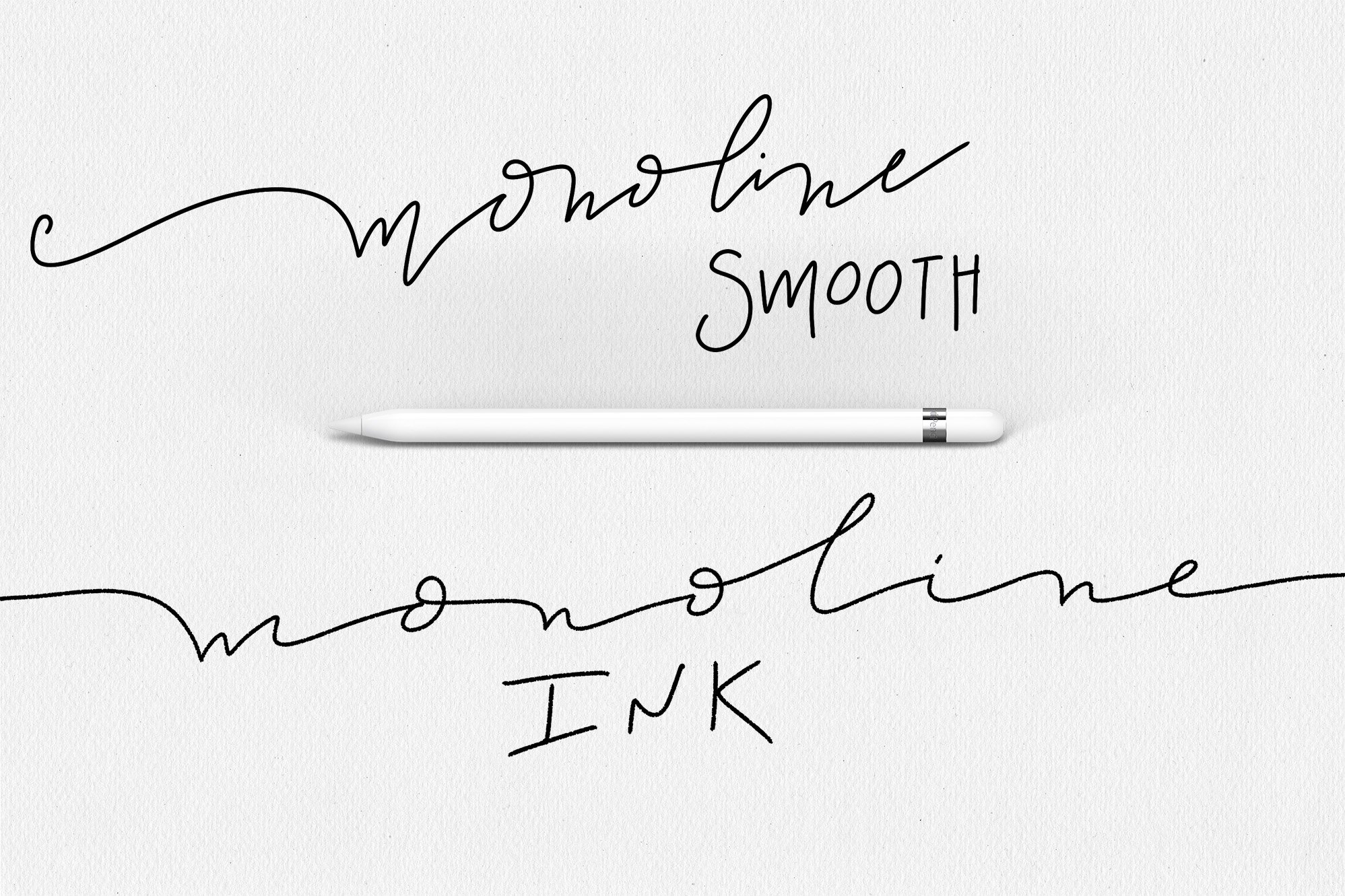Monoline smooth & ink brush with pencil.