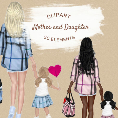 Mother And Daughter Clipart.