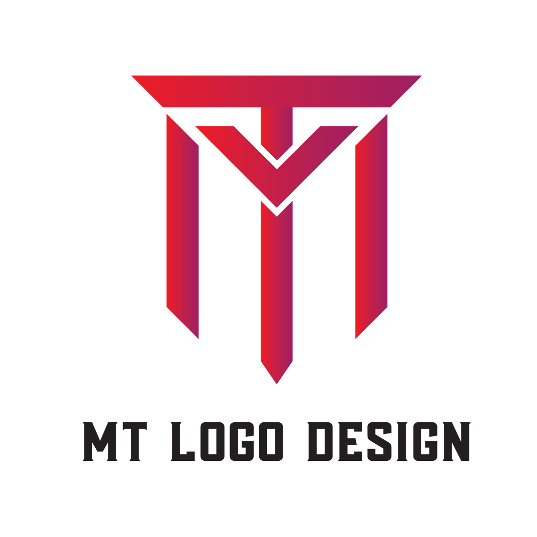 MT Letter Logo Red Design cover image.