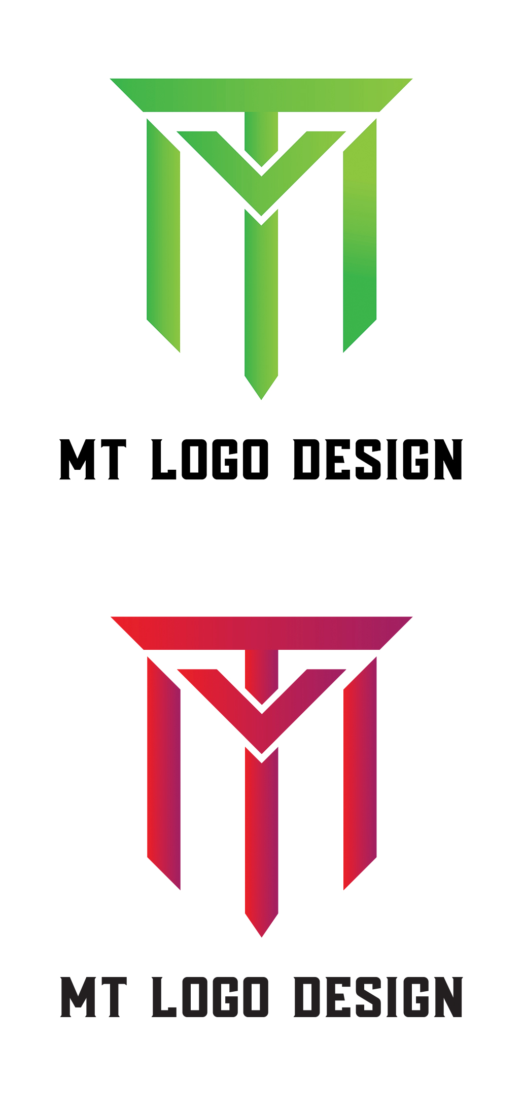 MT Letter Logo Design preview image.