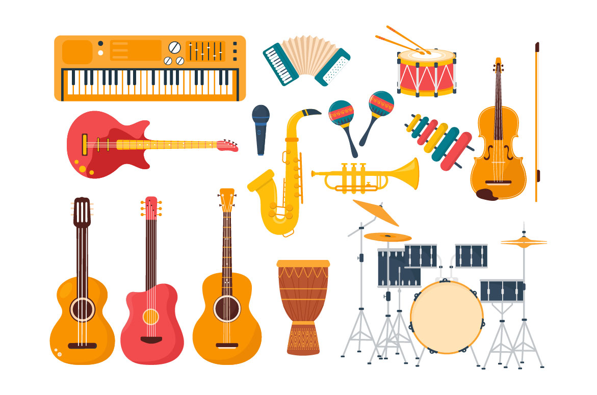 There are a lot of musical instruments.