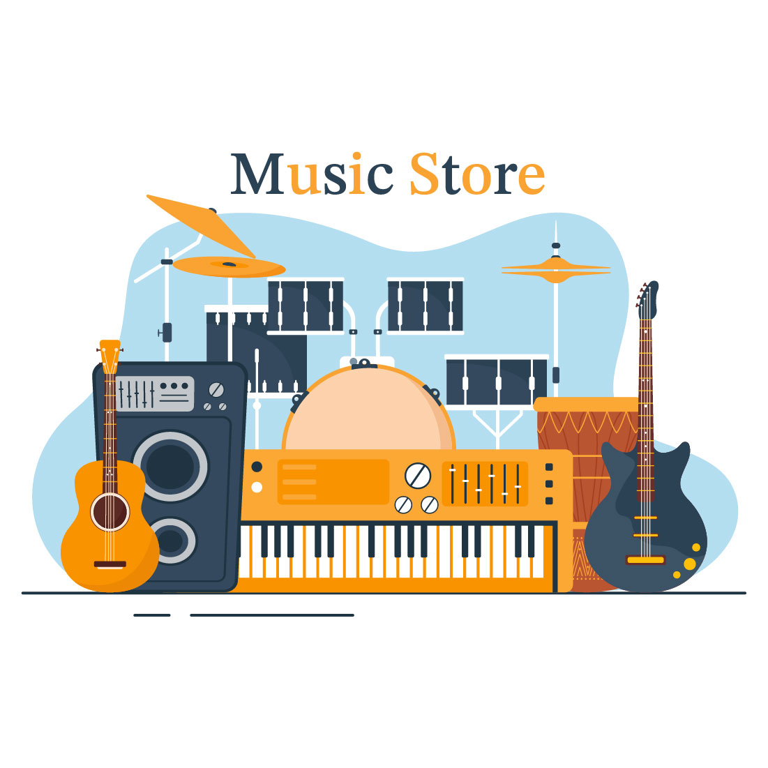 11 Music Shop Illustration - main image preview.