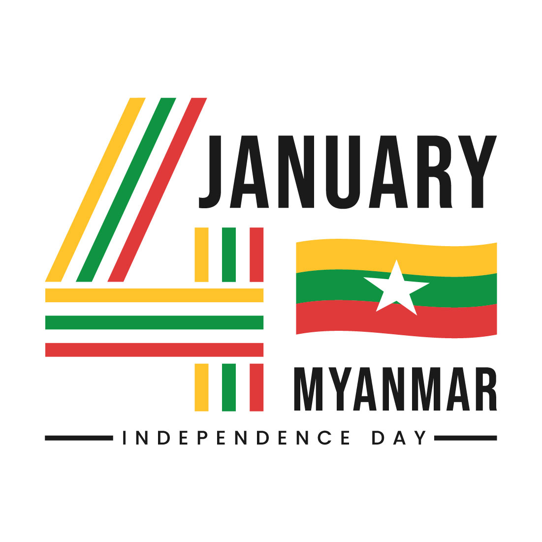 17 Myanmar Independence Day Illustration - main image preview.