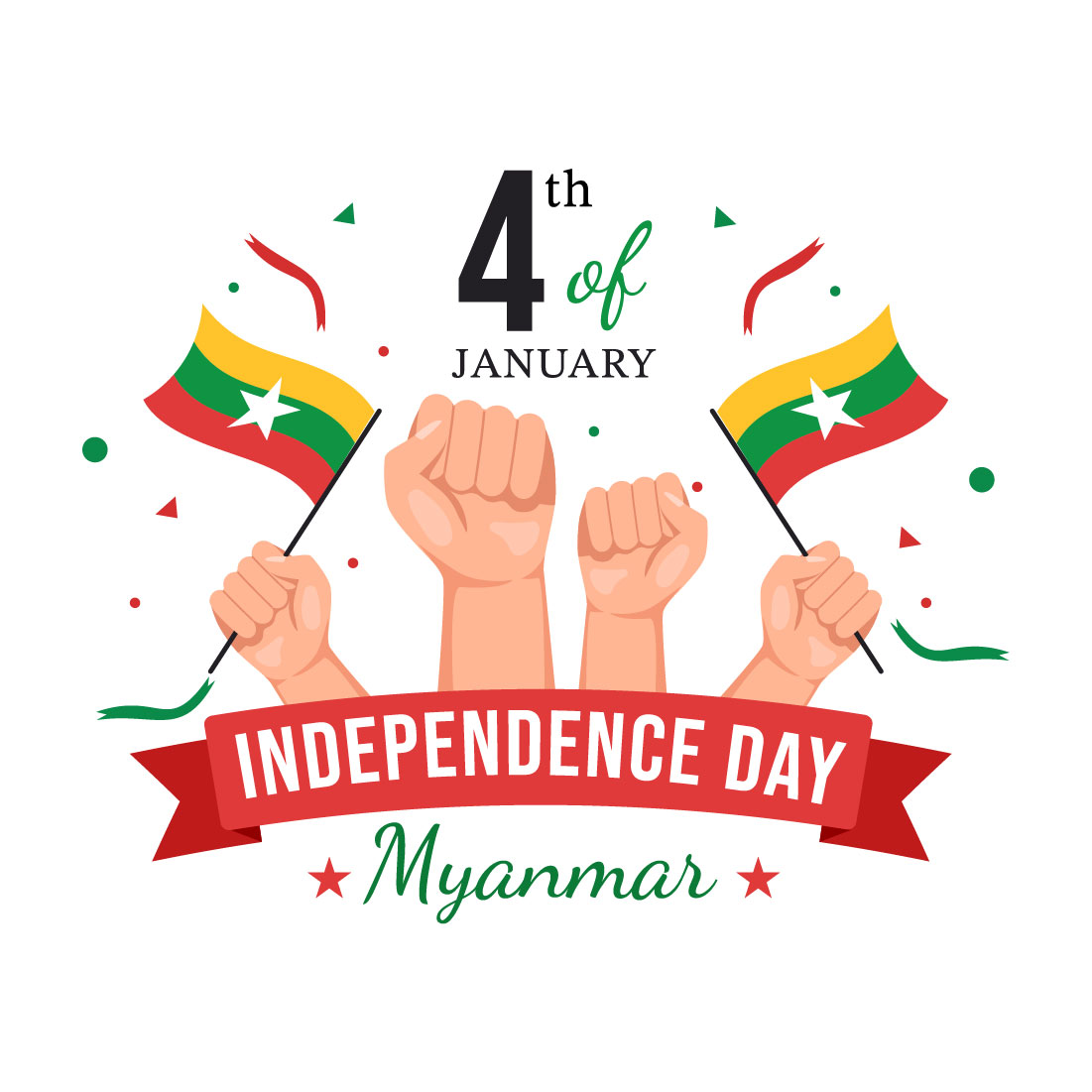 17 Myanmar Independence Day Illustration created by denayuneMV.
