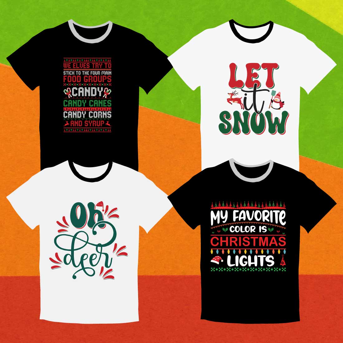 24 Merry Christmas T-Shirt Designs Bundle created by Balayet.