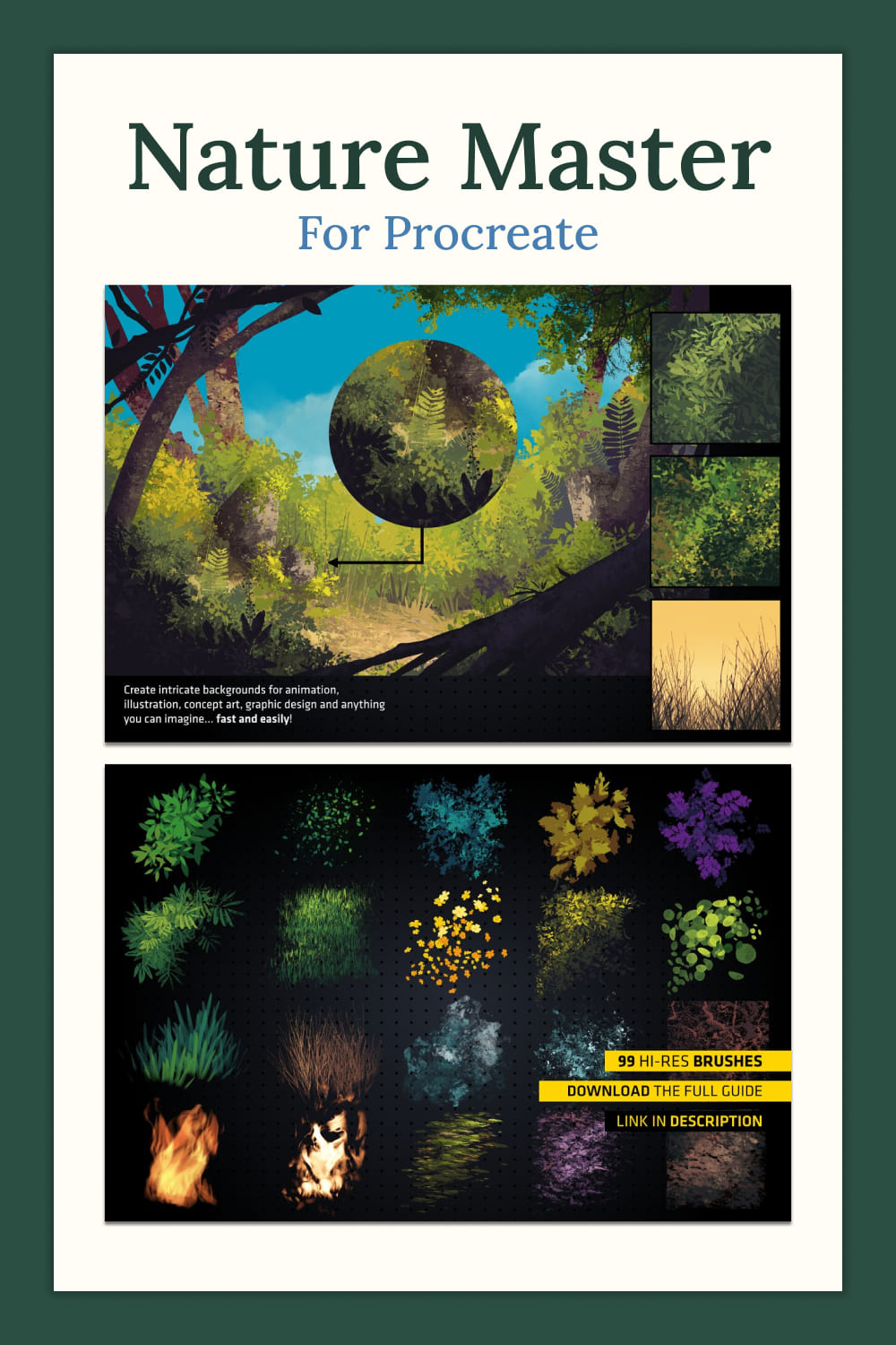 Nature Master for Procreate - pinterest image preview.