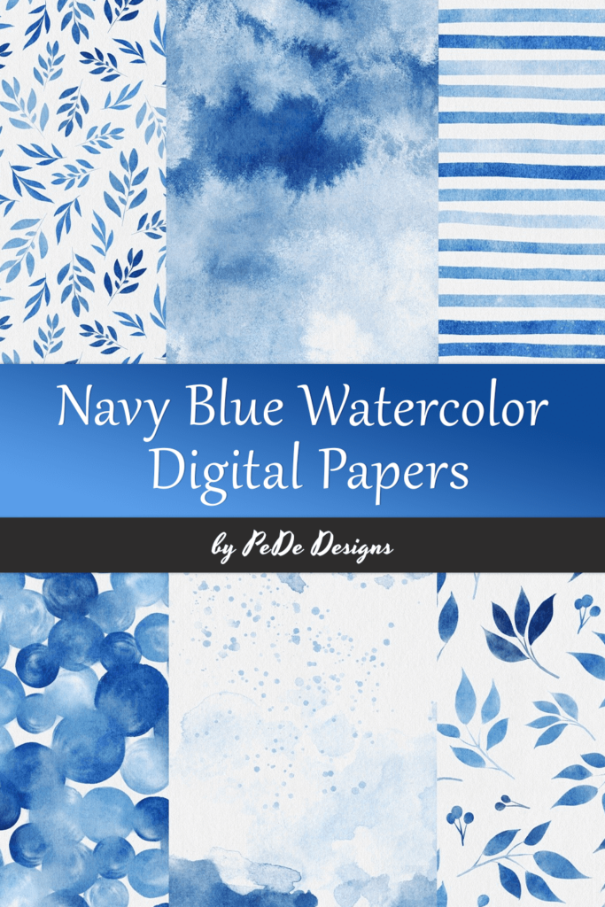 Navy Blue Watercolor Digital Papers – MasterBundles