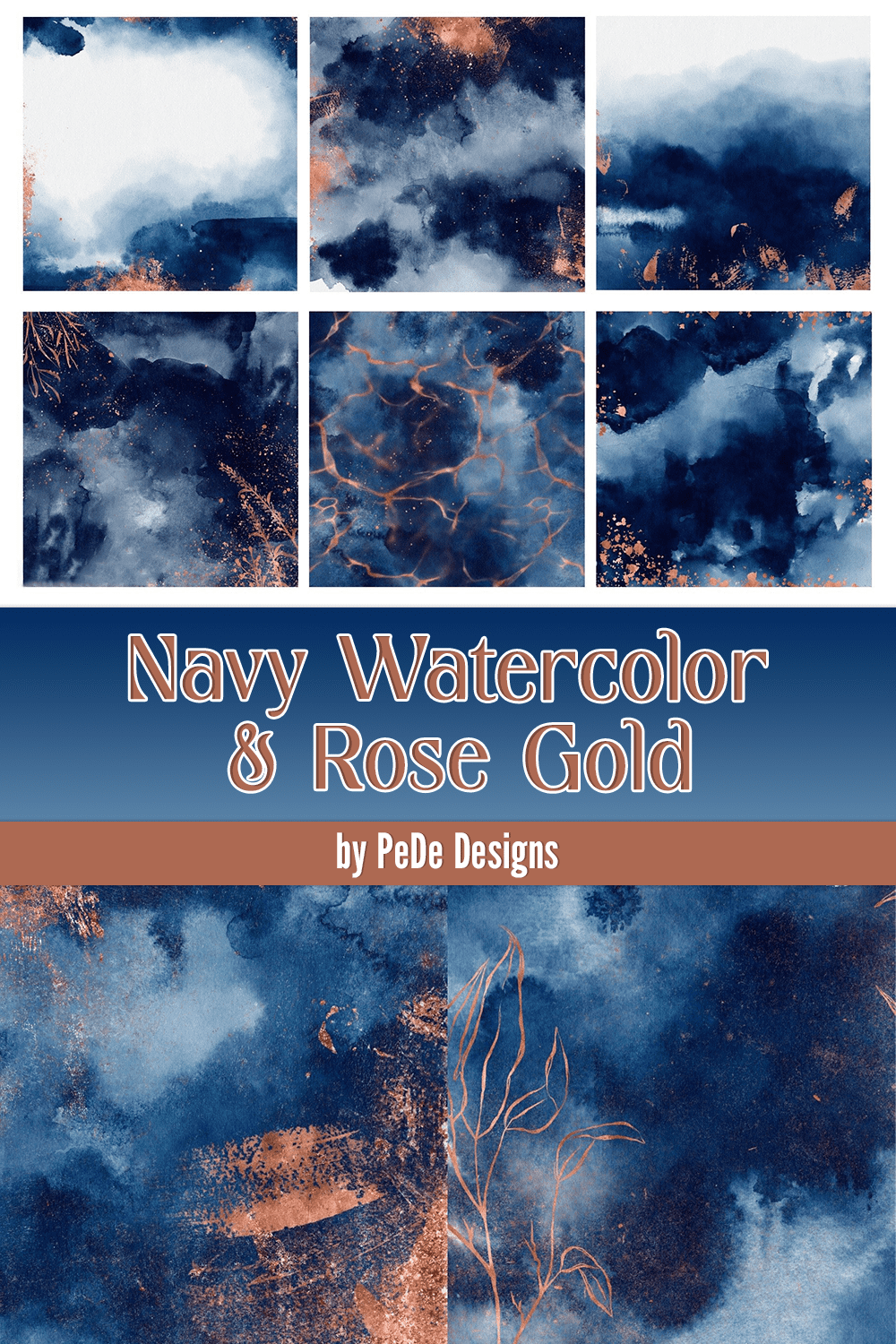 navy watercolor rose gold navy watercolor rose gold 648