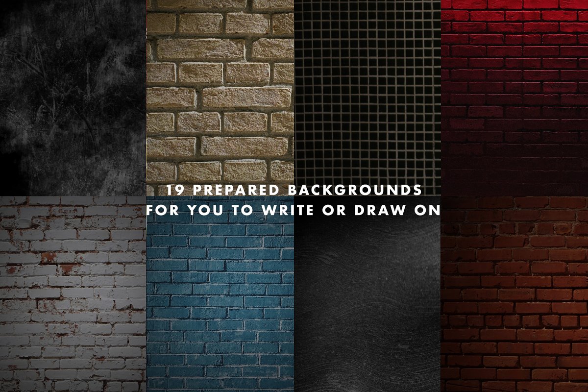 There are 19 prepared backgrounds for you to write or draw on.