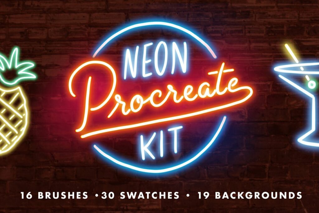 Neon Procreate Brush Kit – MasterBundles