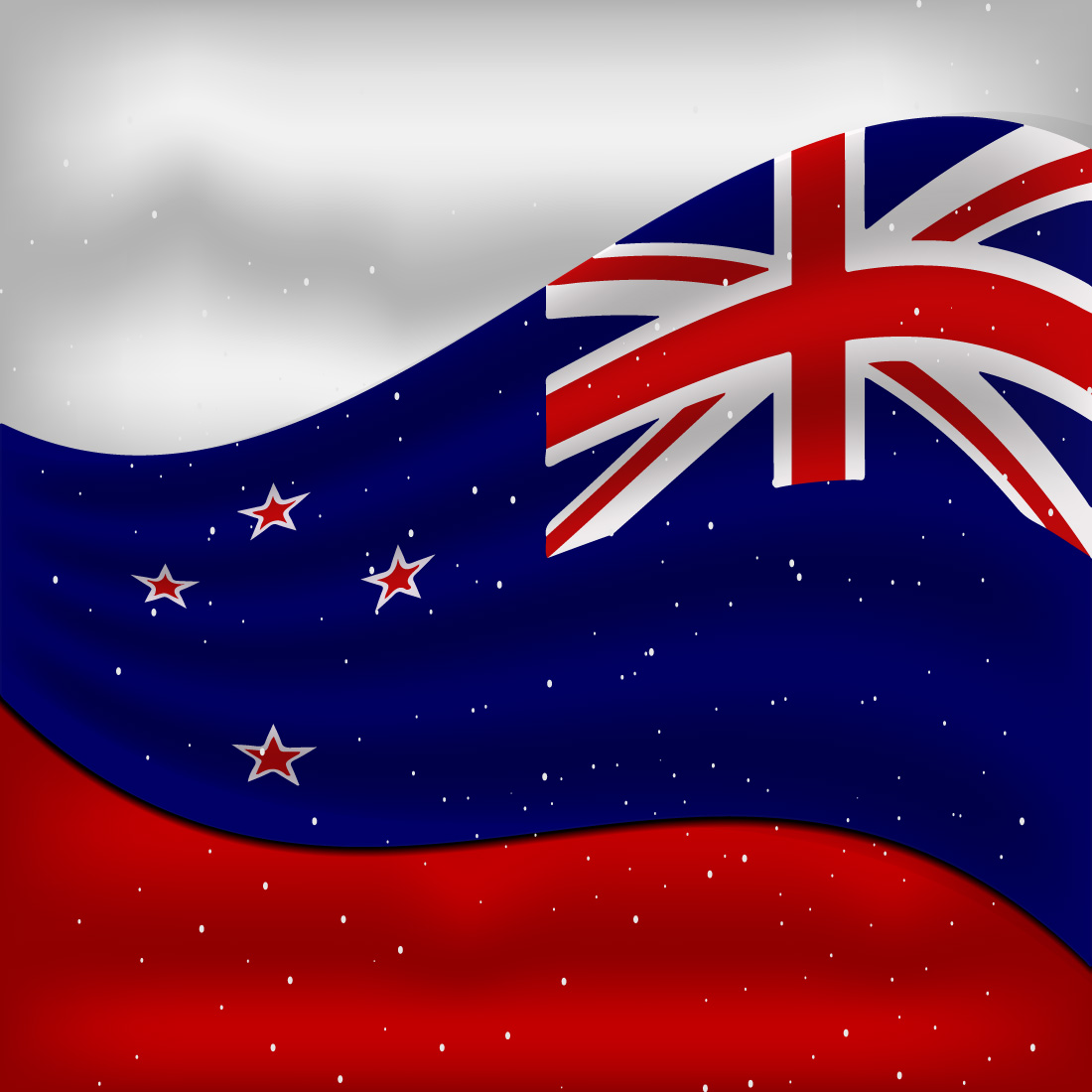 Unique image of the flag of New Zealand.