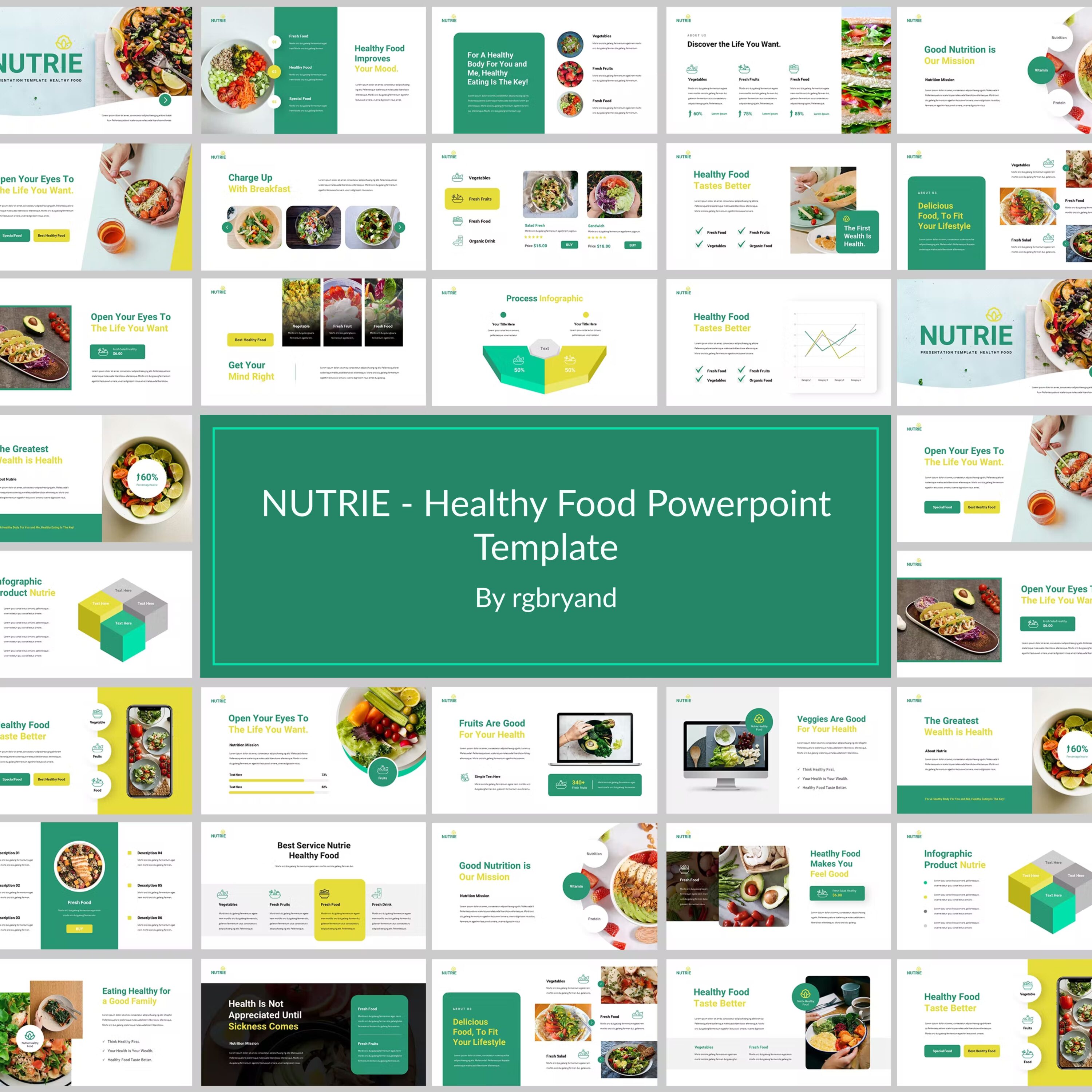 NUTRIE Healthy Food Powerpoint Template - main image preview.