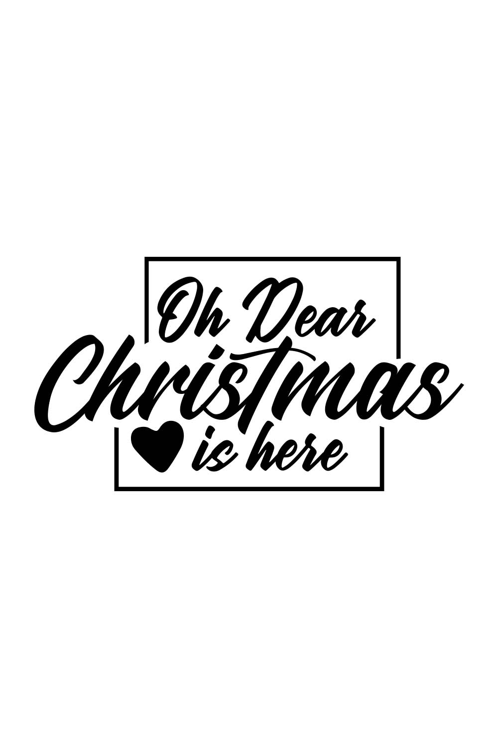 Unique black image for Christmas themed prints.