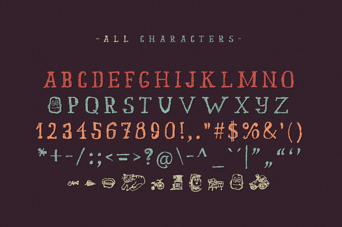 Old Story Typeface all characters.