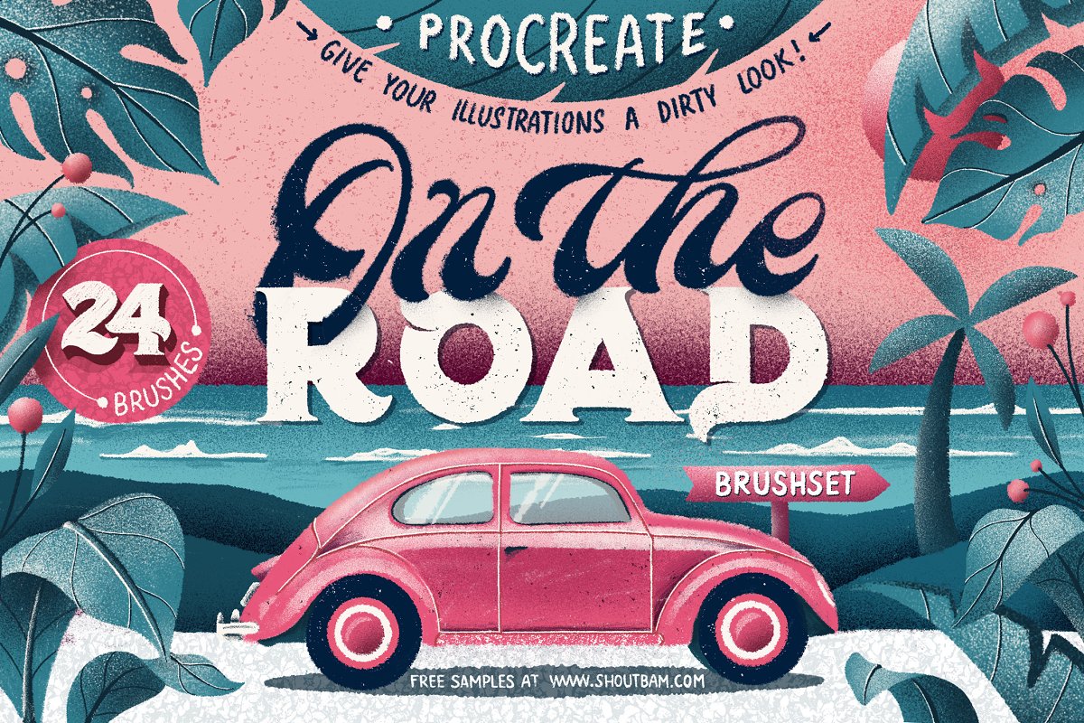 Cover image of On The Road - Procreate Brush Set.