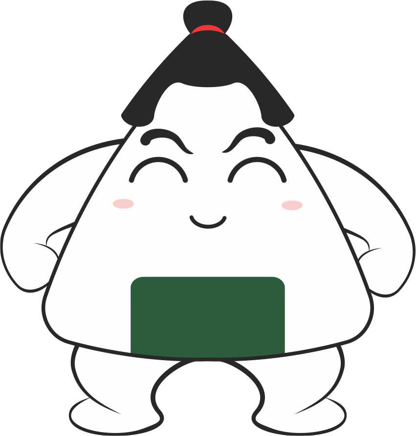 Emoji Sumo Onigiri Character Design Illustration preview image.