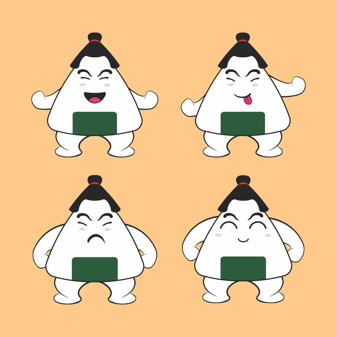 Onigiri Sumo Character Graphics Design cover image.