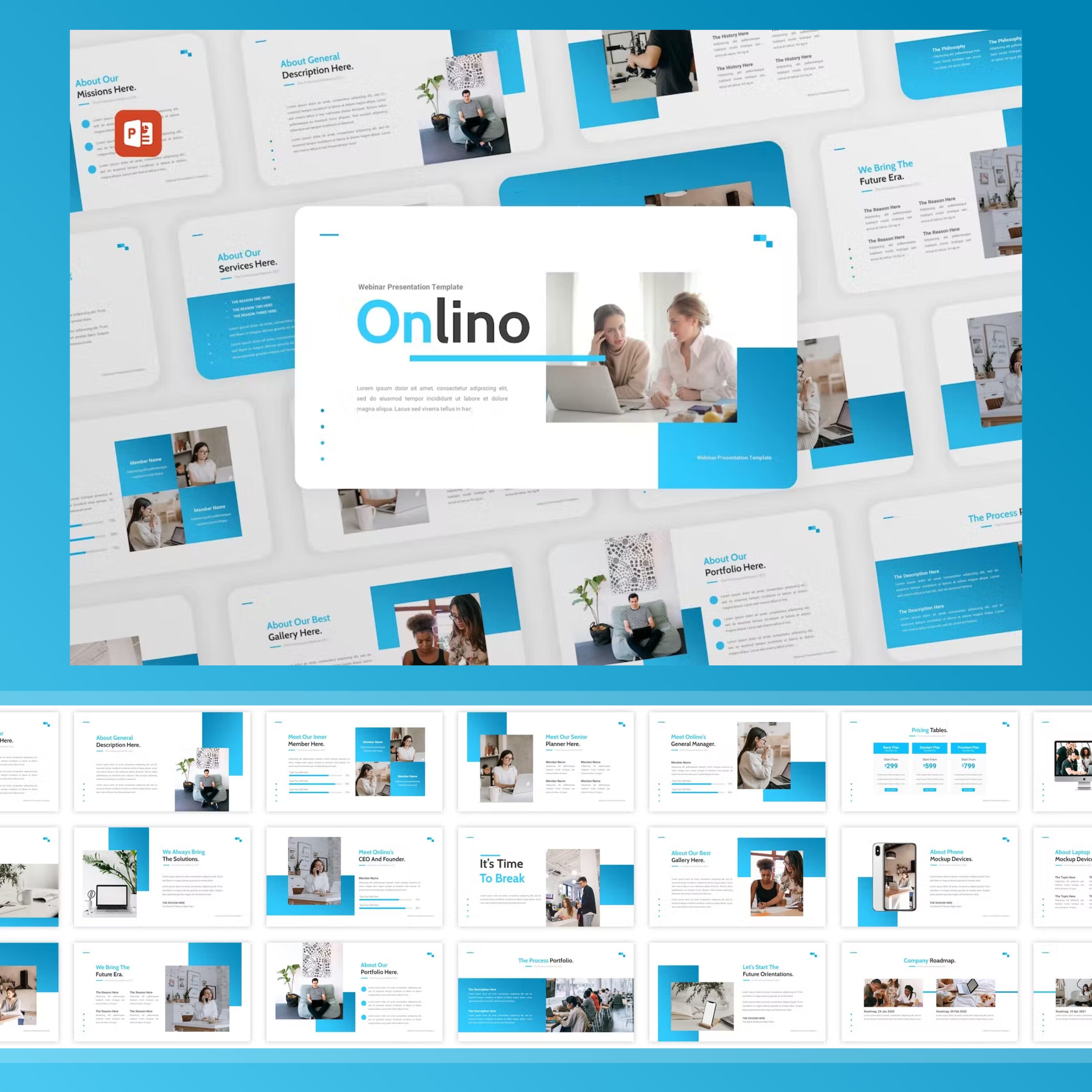 Onlino Webinar Business PowerPoint Template from puricreative.