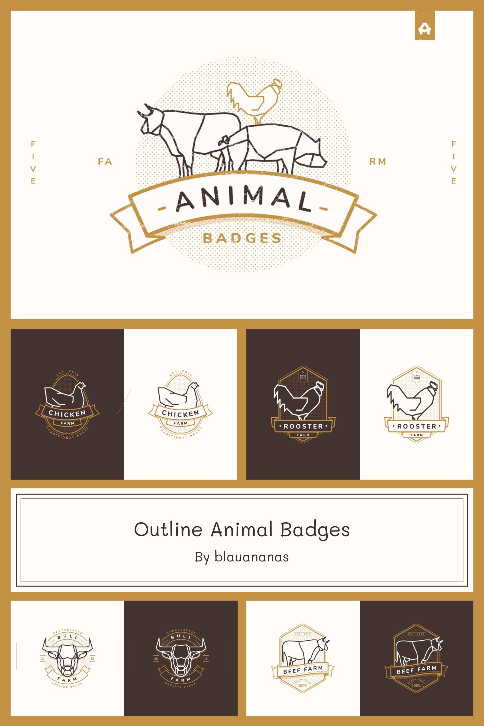 outline animal badges 03 313