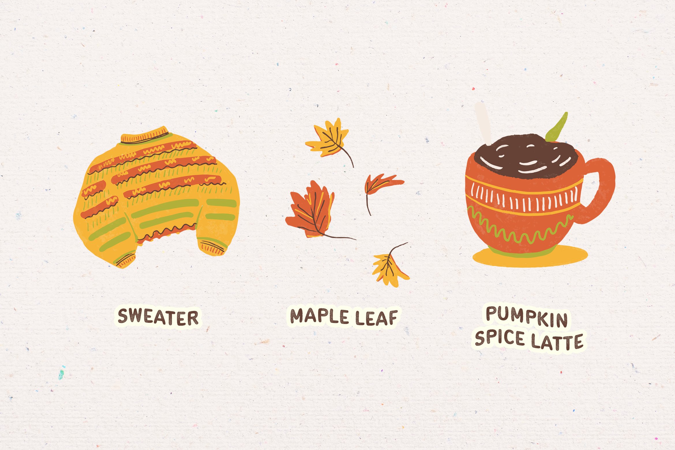 Use these autumn illustrations for your composition.