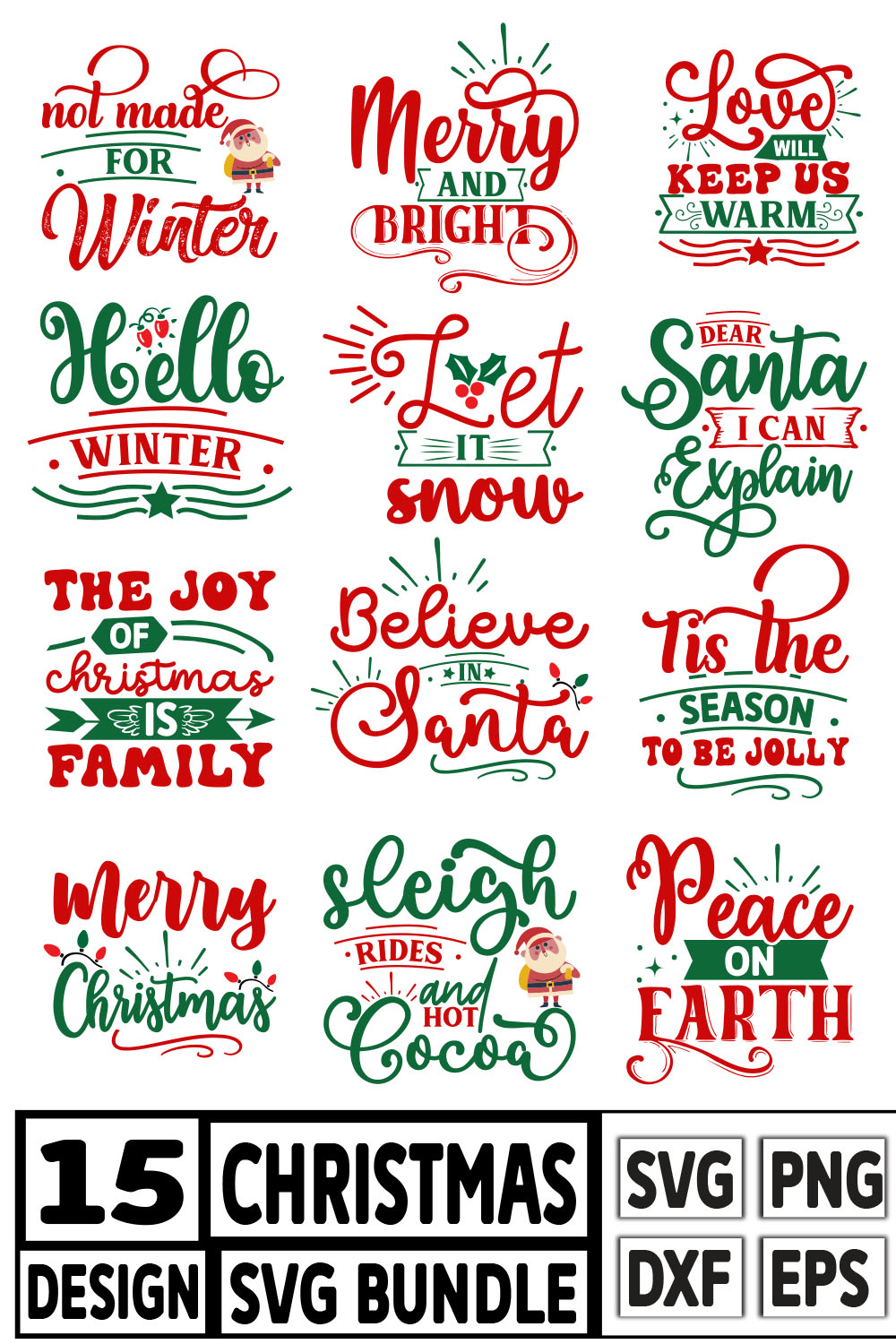 Pack of enchanting images for prints on the theme of Christmas.