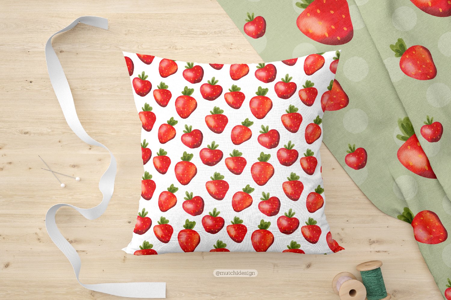 Strawberry pillow design.