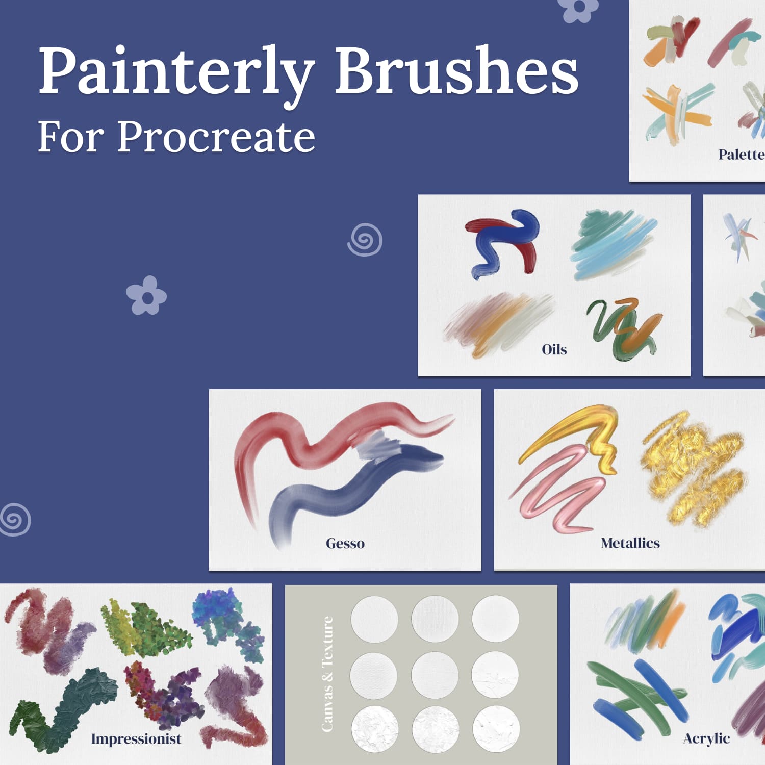 Painterly Brushes for Procreate - main image preview.
