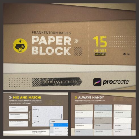 Paper Block Procreate Brush Pack.