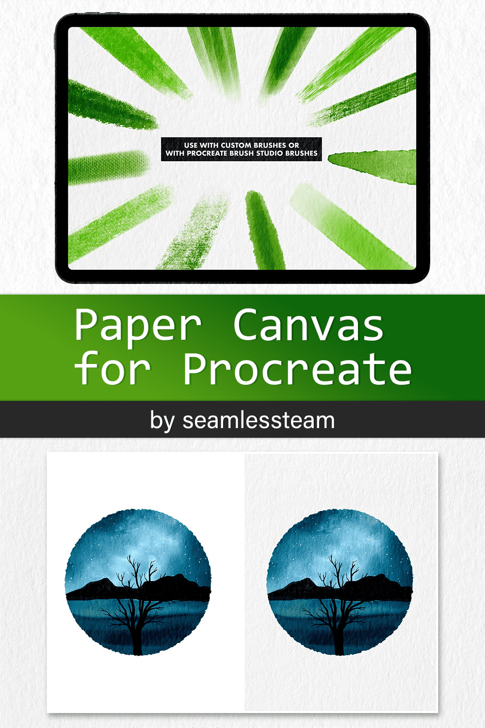 Paper Canvas for Procreate - pinterest image preview.