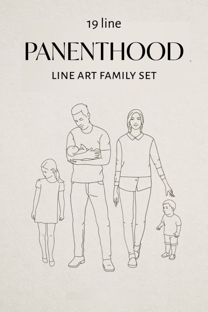 Parenthood. Line Art Family Set – MasterBundles