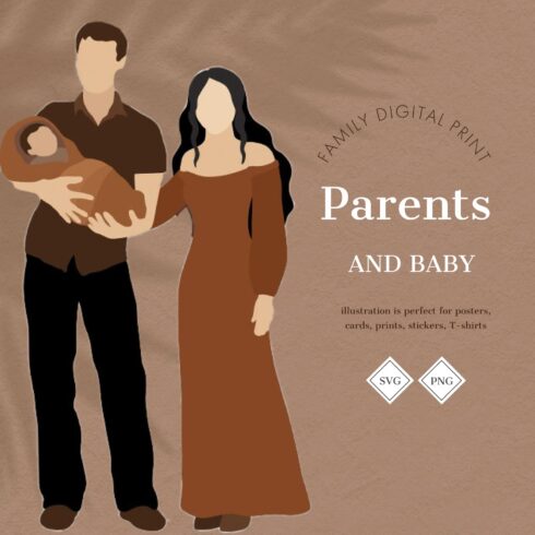 Parents And Baby Svg Print.