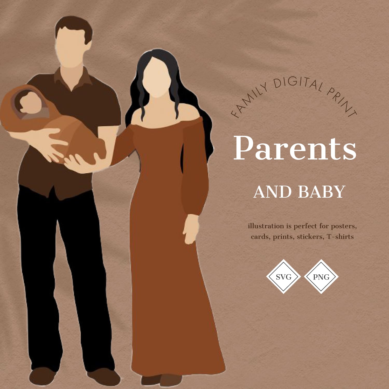 Parents And Baby Svg Print.