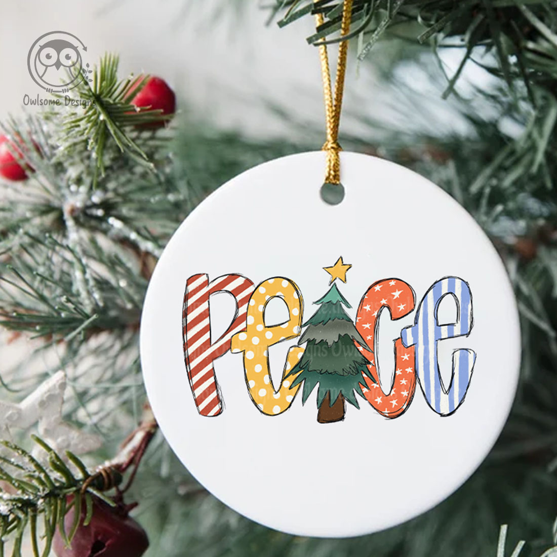 Peace Christmas Sublimation Design preview image.