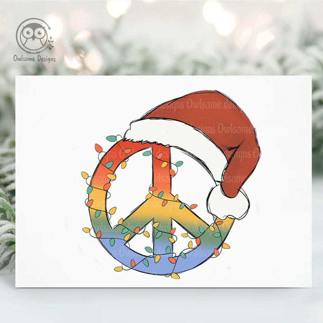 Christmas Peace Hippie Sublimation Graphics preview image.