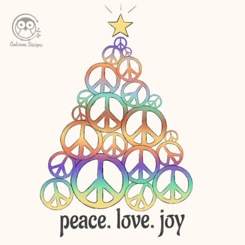 Peace Love Joy Christmas Sublimation Design cover image.