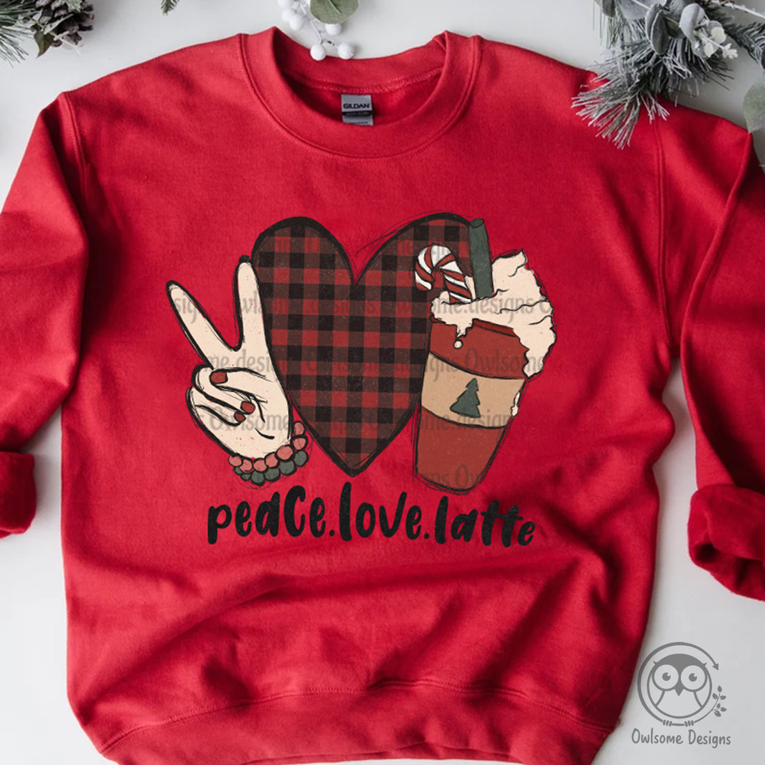 Cozy Peace Love Latte Sublimation Graphics cover image.