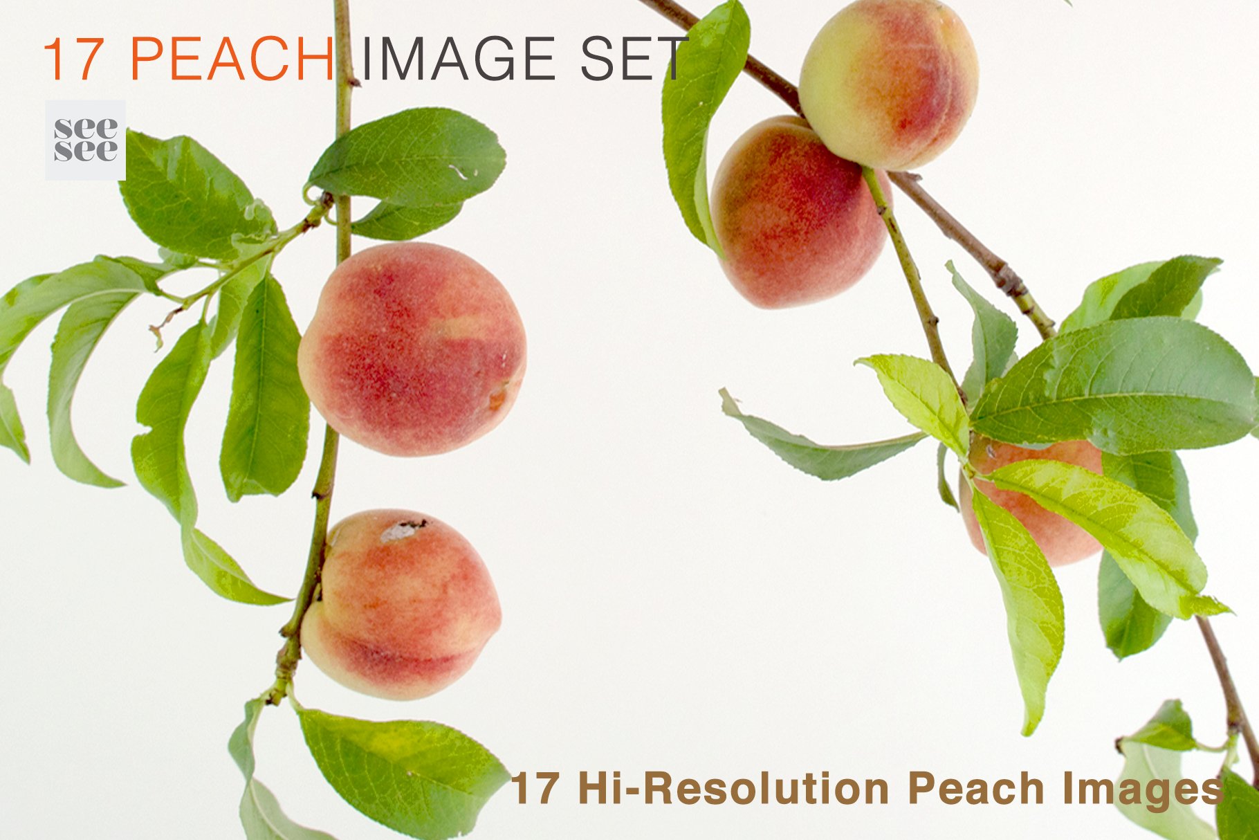 Colorful beautiful peach set.