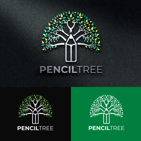 Pencil Tree Logo Template - main image preview.
