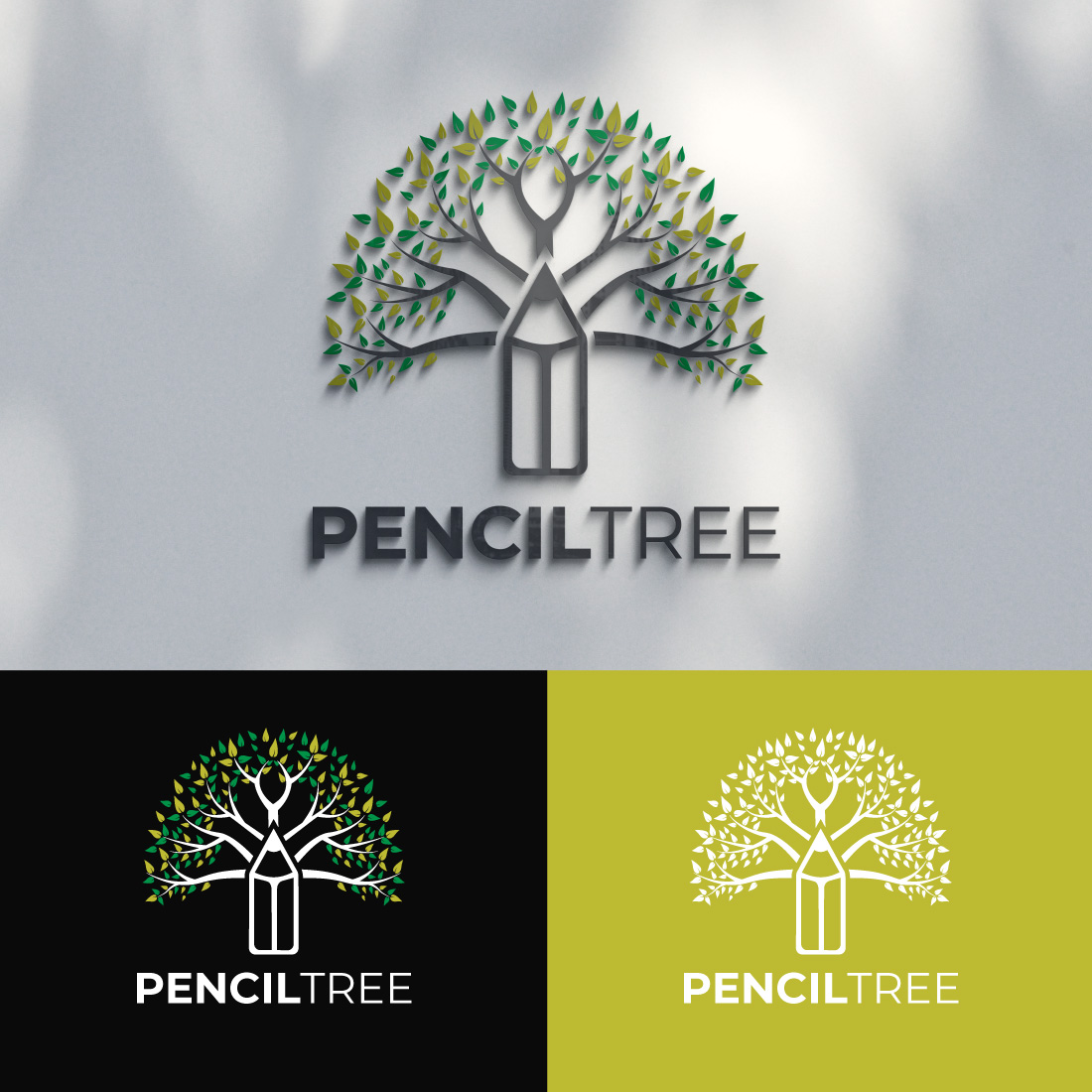 Pencil Tree Logo Template created by amadul11.