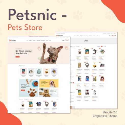 Petsnic - Pets Store Shopify 2.0 Responsive Theme.