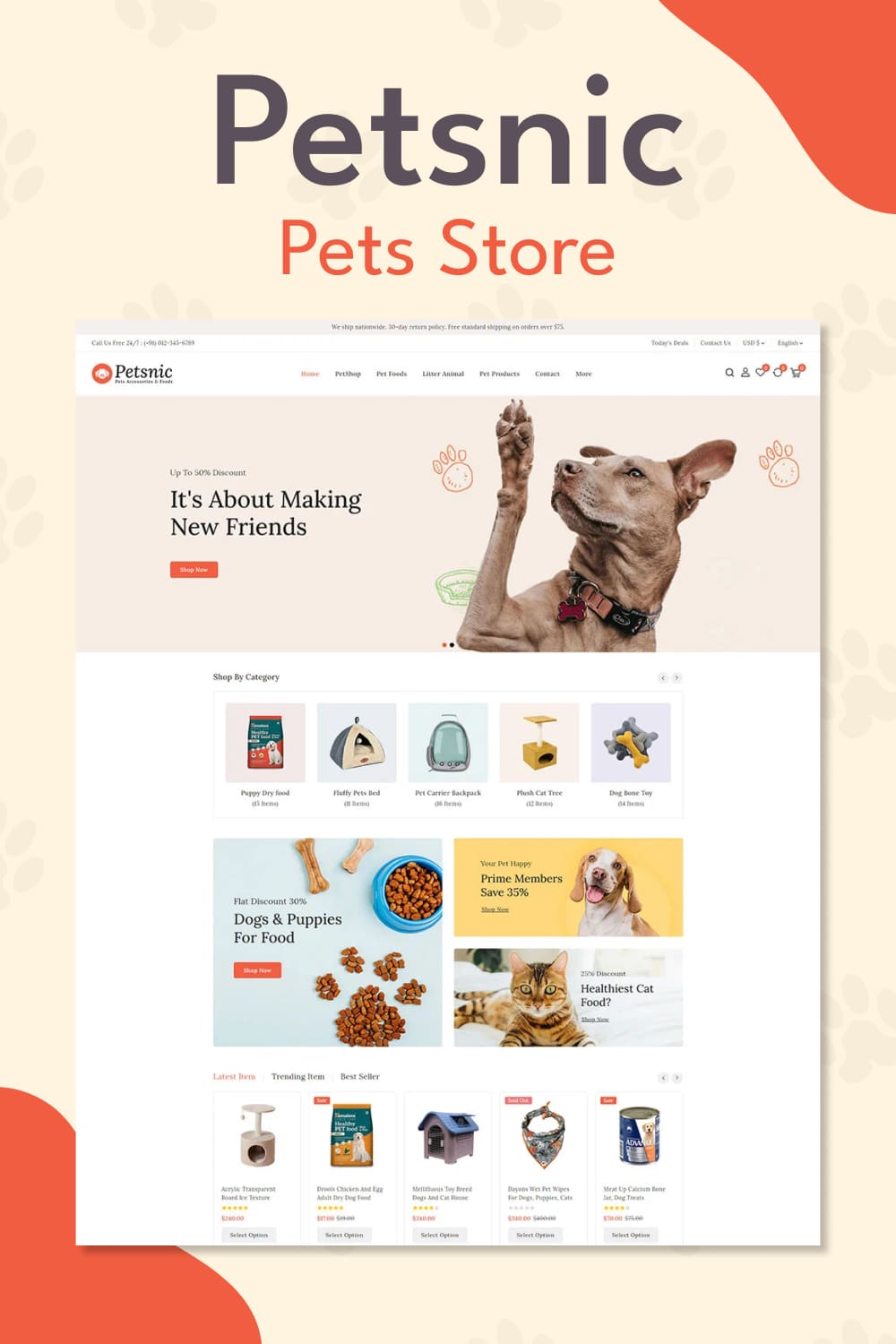 Petsnic - Pets Store Shopify 2.0 Responsive Theme - Pinterest.