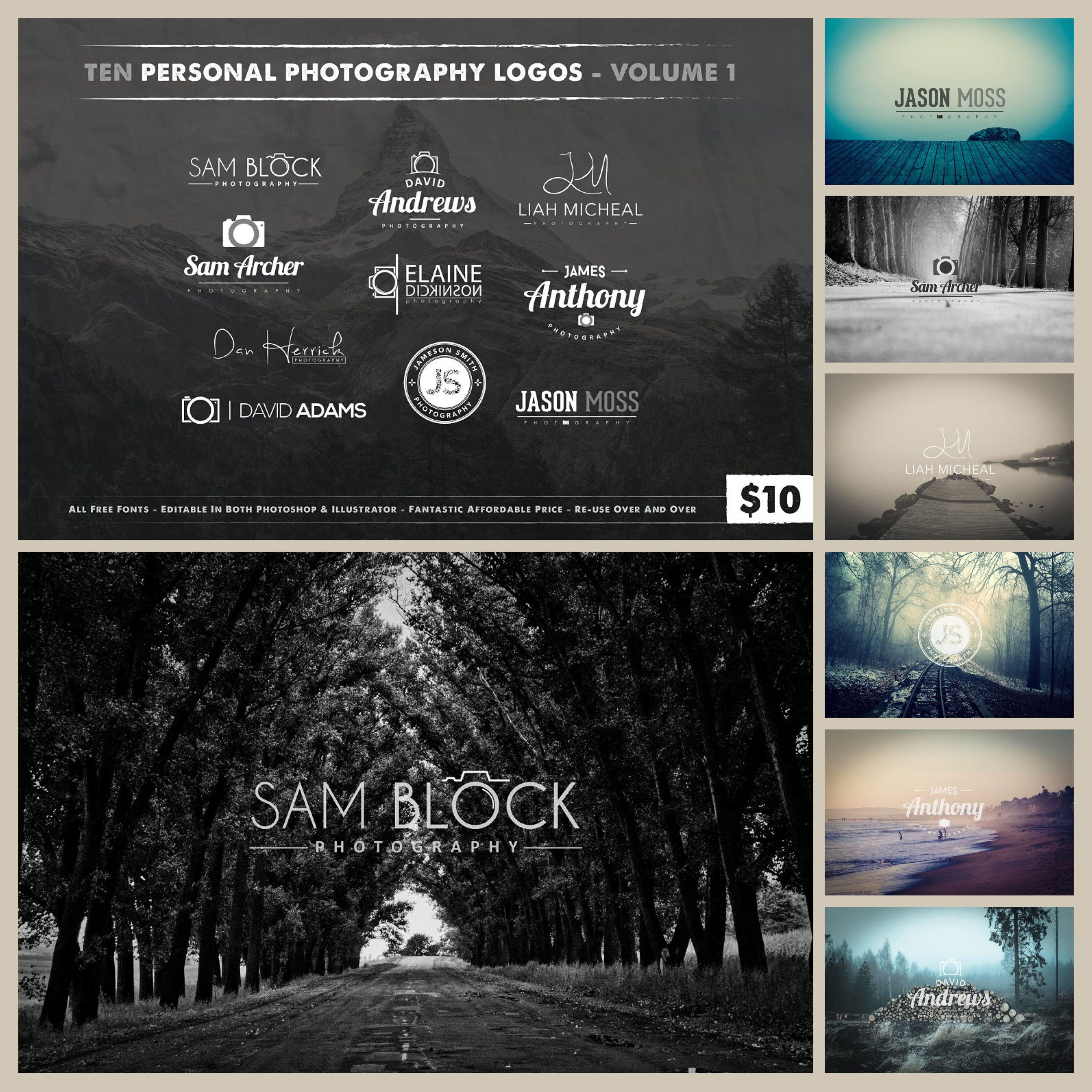 Photography Logos Vol 1 cover.