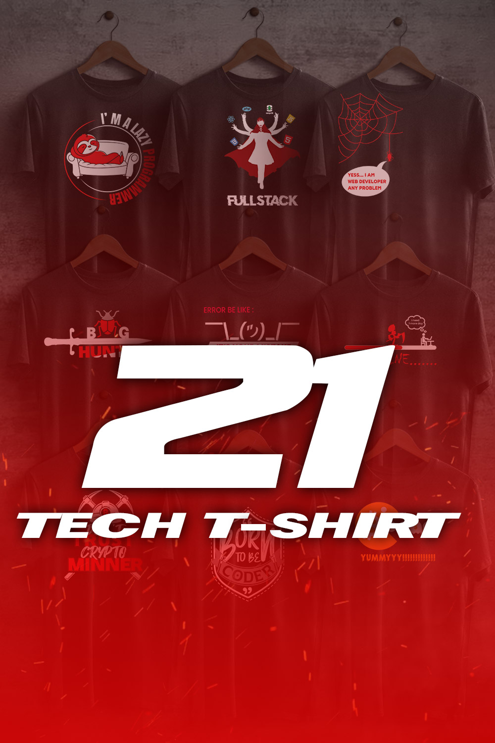 21 Premium Custom Tech T-shirt Design - pinterest image preview.