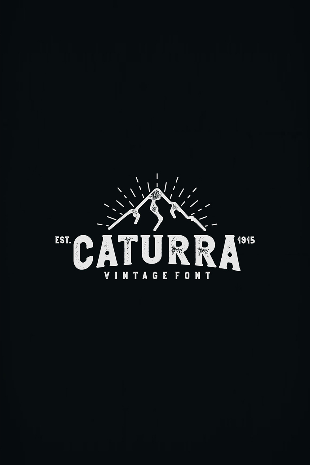 Caturra Vintage Font Family Design pinterest image.