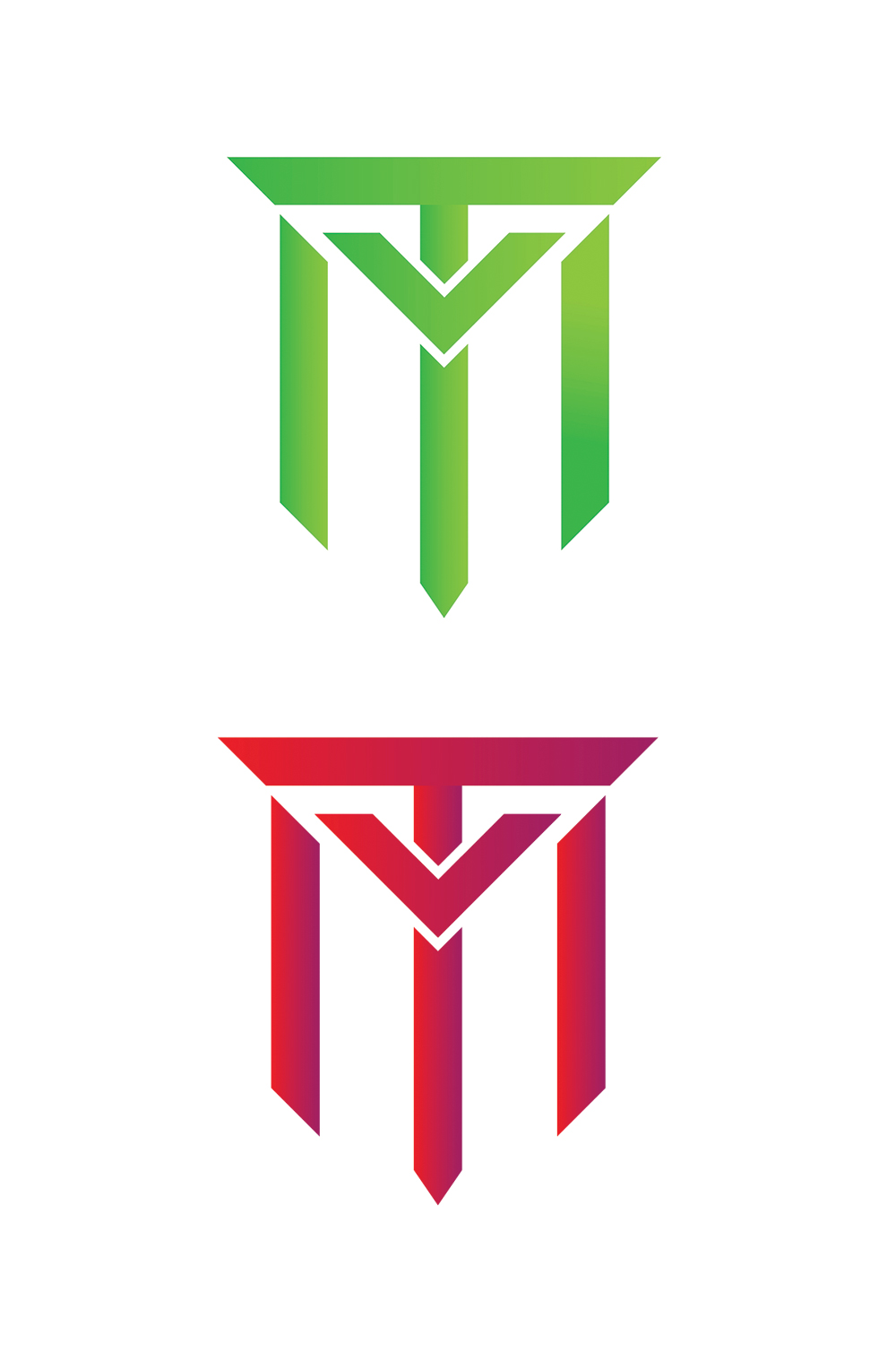 MT Letter Logo Design pinterest image.