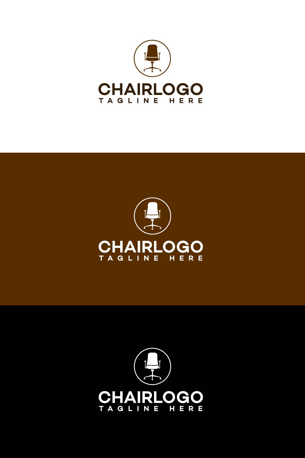 Chair Logo Template Pinterest Collage image.
